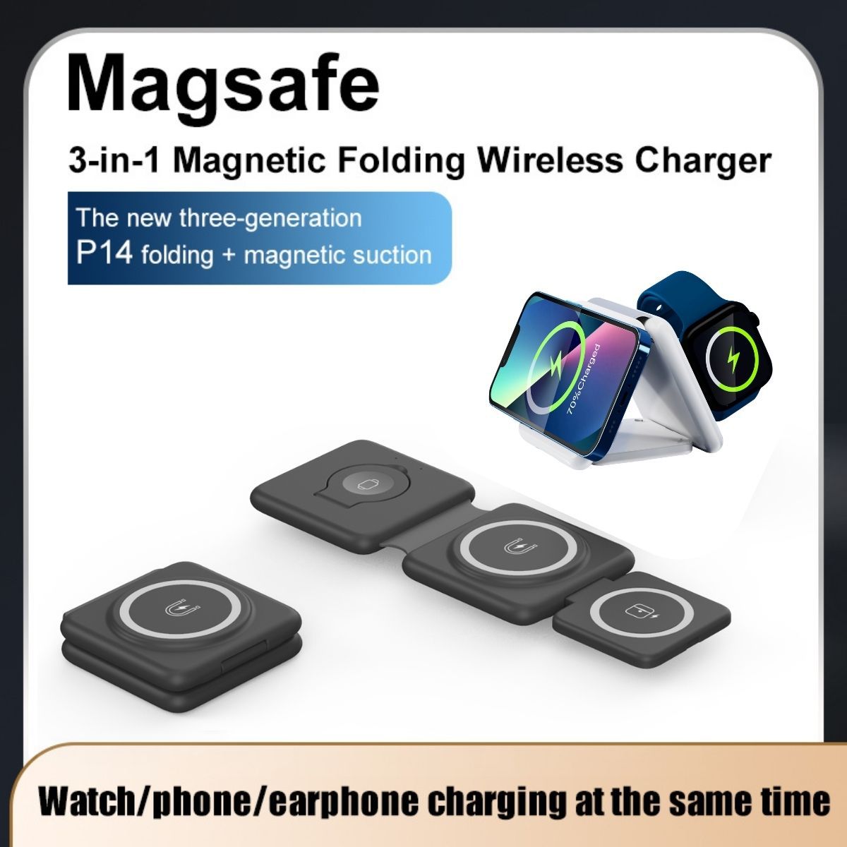 Folding Magnetic Suction Wireless Charger - Boho Roe