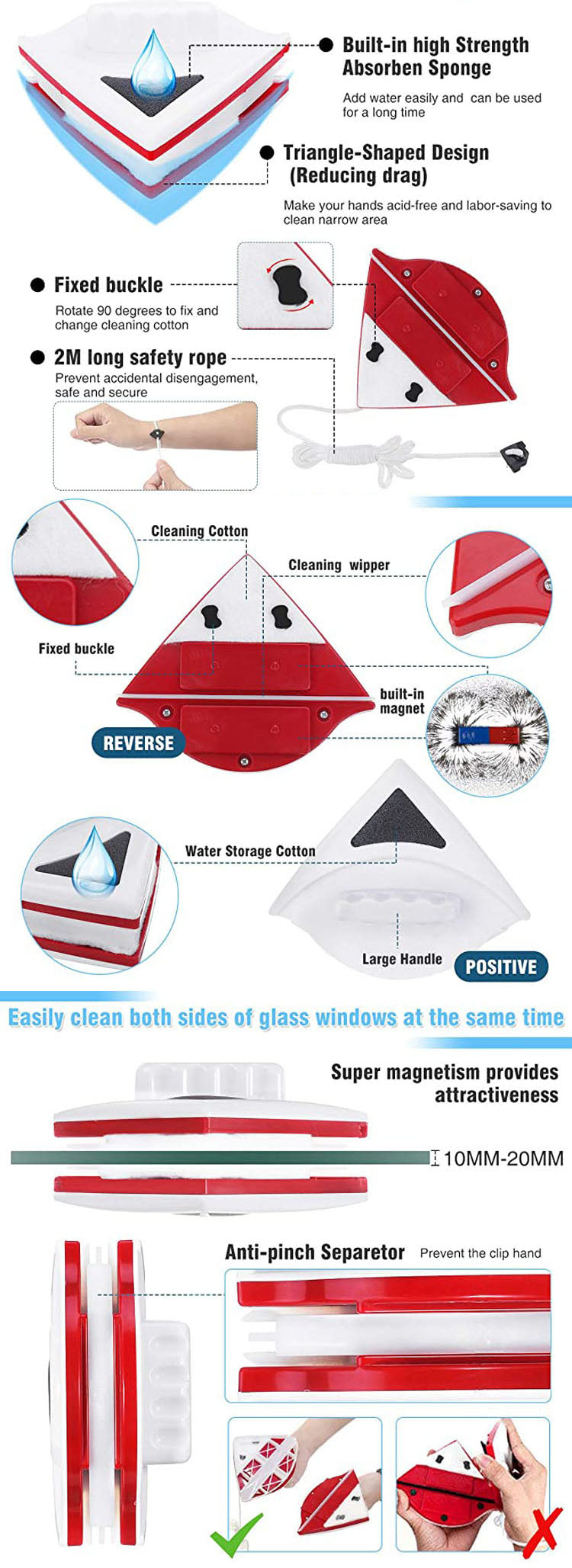 Artifact Double-layer Strong Magnetic Glass Wiper - Boho Roe