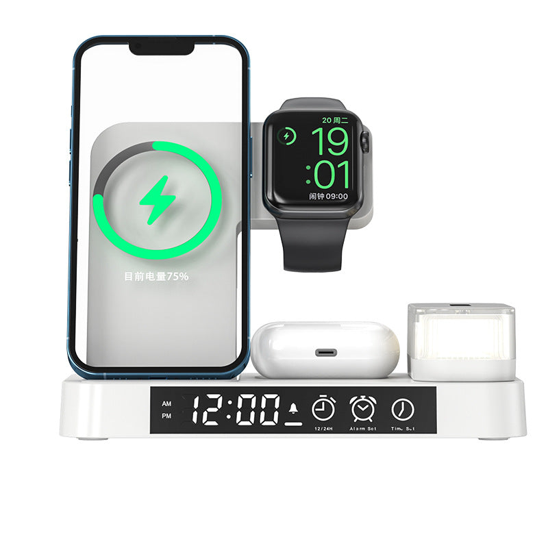 3 In 1 Multifunction Wireless Charger Station With Alarm Clock - Boho Roe
