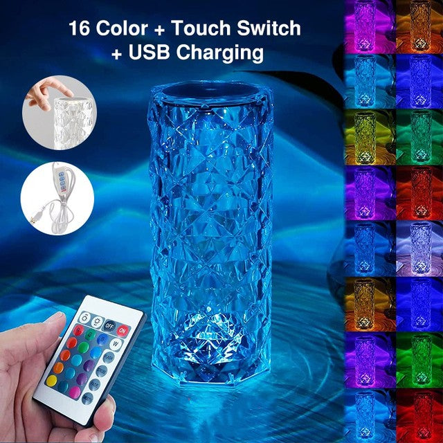16 Colors LED Crystal Lamp - Boho Roe