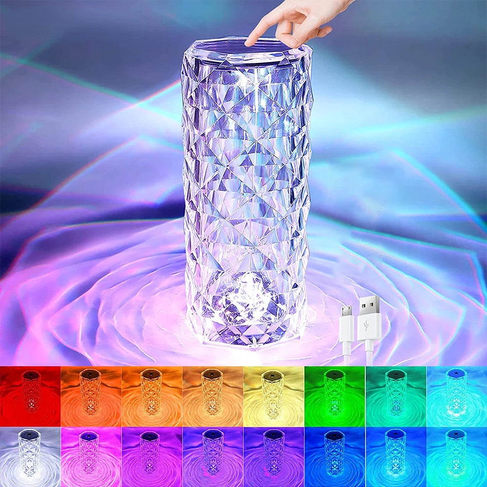 16 Colors LED Crystal Lamp - Boho Roe